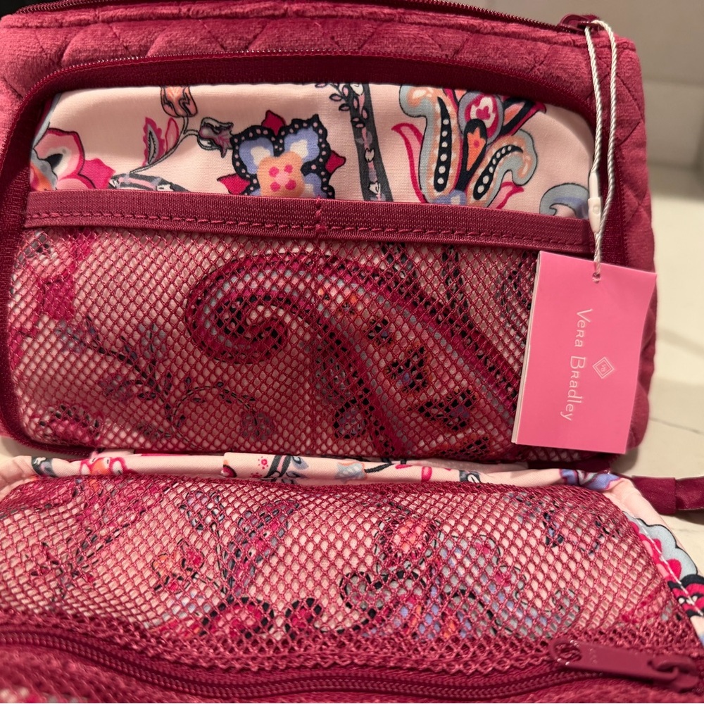 Vera Bradley Quilted Cosmetic Bag in Deep Pink - Picture 4 of 8